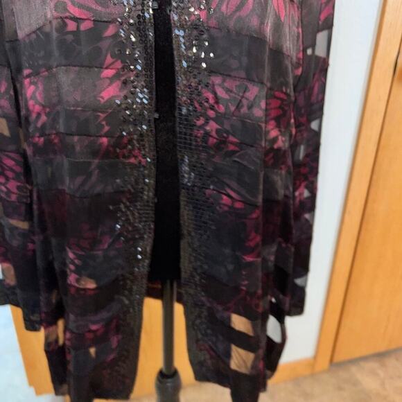 CHICOS 2 (M 12-14) women’s jacket, black with sequins and iridescent color - Picture 5 of 12
